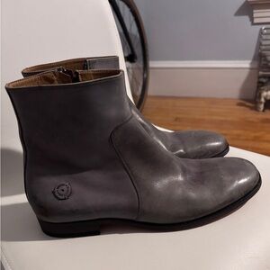 Diesel Black Gold Gray Leather Zip Up Boots Made In Italy (Size 43)